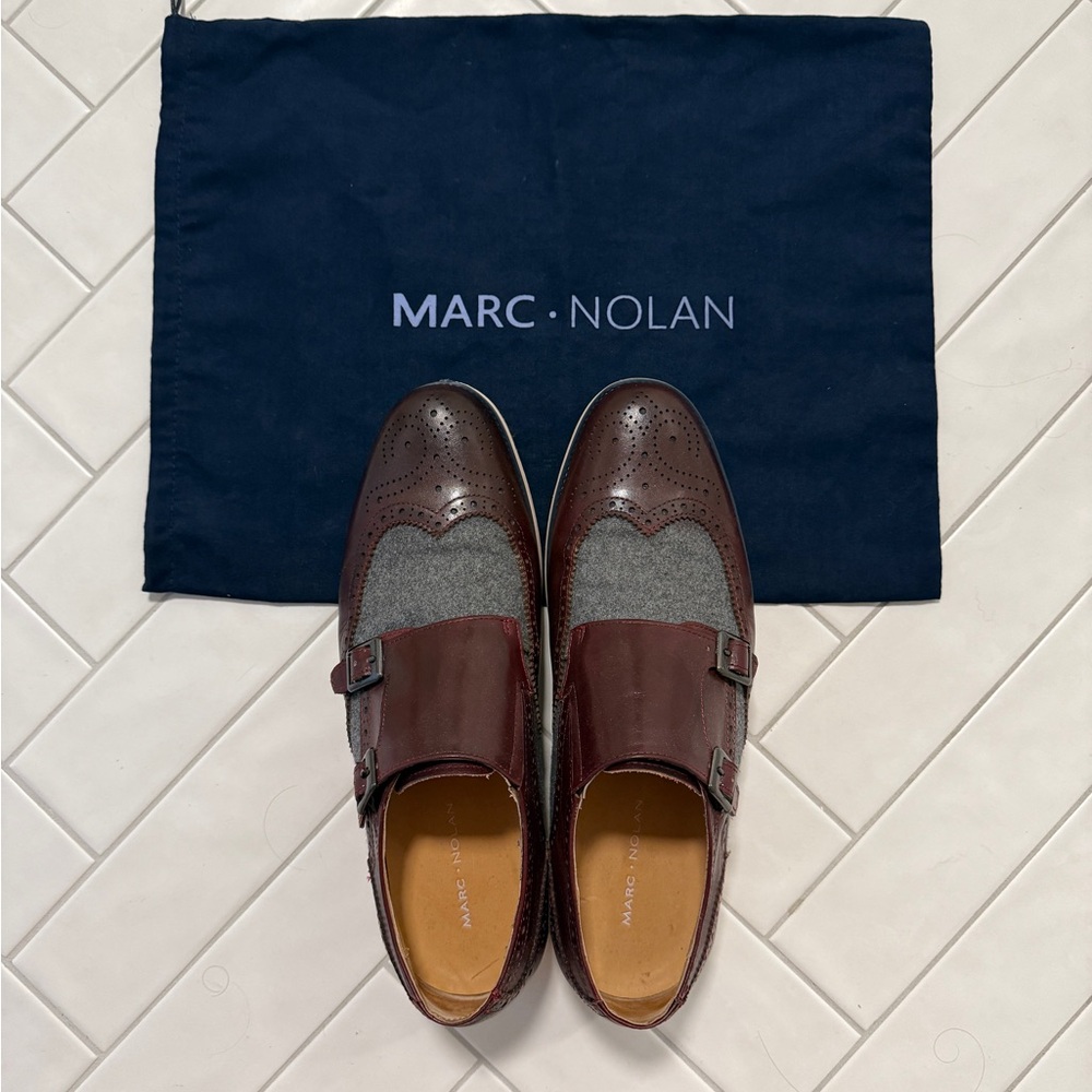 Marc Nolan Palmer Wingtip Monkstrap size 10